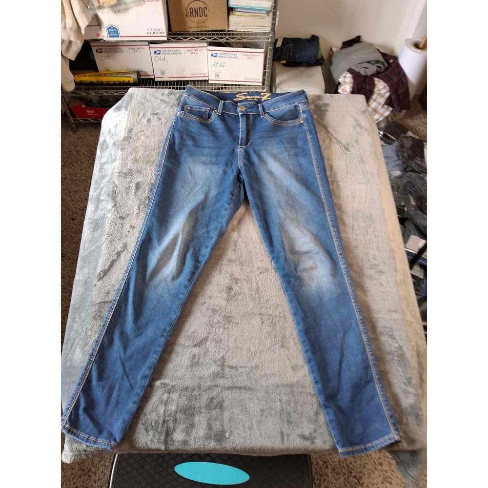 Seven7 Womens Skinny Jeans Medium Wash Blue Denim Slim Fit Est 1964 Size 8